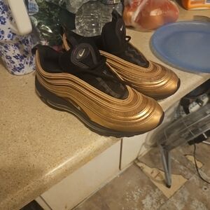 Nike Metallic Gold and Black Air Max 97 Sneakers